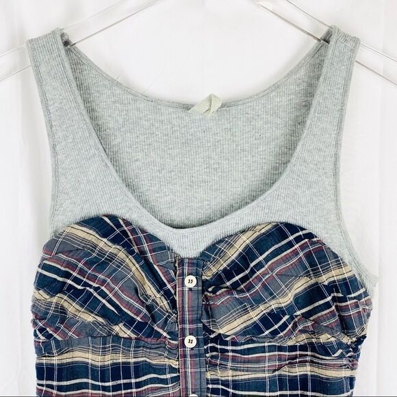 FREE PEOPLE Plaid Tank Dress. - Picture 2 of 8